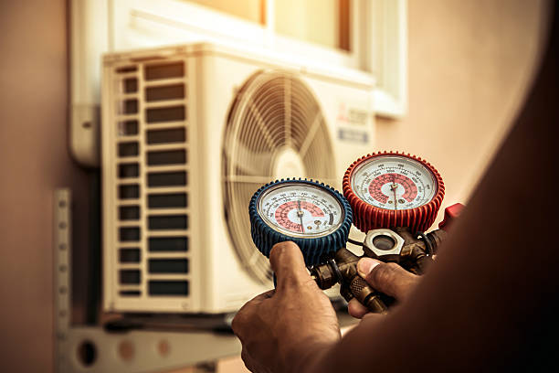 Professional Ductwork Repair technician working in Landers, CA